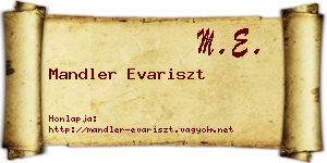 Mandler Evariszt névjegykártya